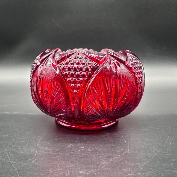 Vintage Fenton Amberina Ruby Red Glass Candle Holder Rose Bowl Mid Century Retro - Picture 6 of 12